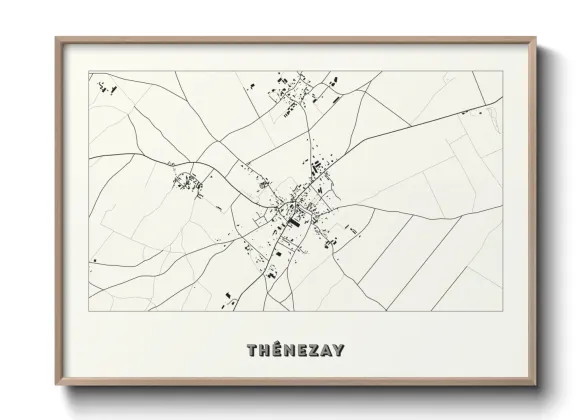 Une affiche de carte sur Thénezay