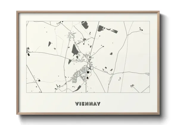Une affiche de carte sur Viennay