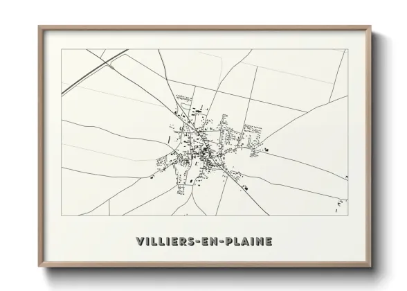 Une affiche de carte sur Villiers-en-Plaine