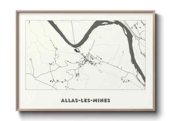 Une affiche de carte sur Allas-les-Mines