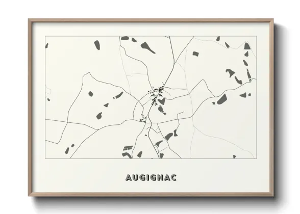 Une affiche de carte sur Augignac