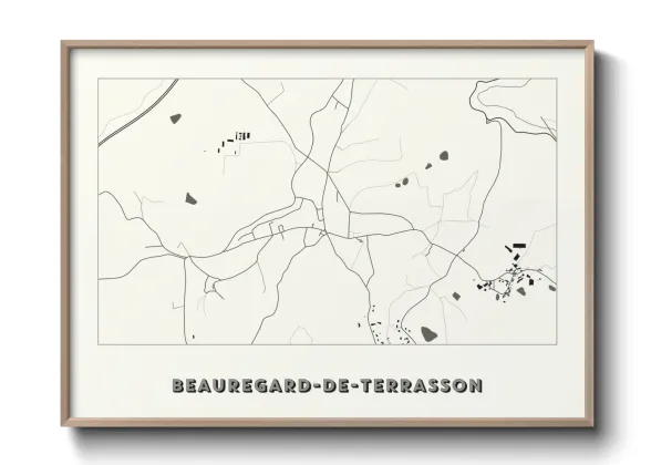 Une affiche de carte sur Beauregard-de-Terrasson