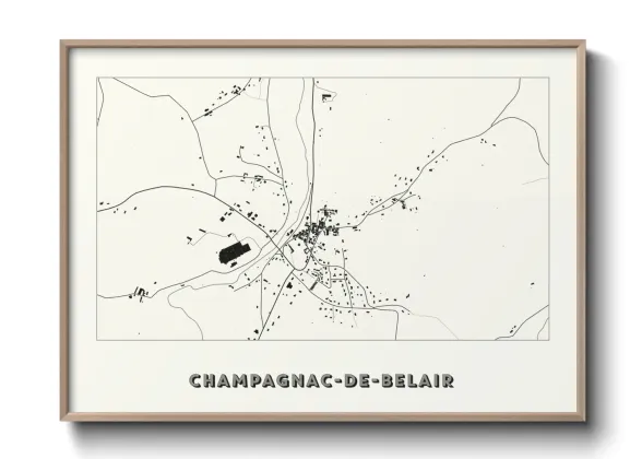 Une affiche de carte sur Champagnac-de-Belair