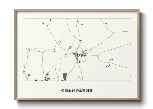 Une affiche de carte sur Champagne