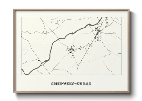 Une affiche de carte sur Cherveix-Cubas