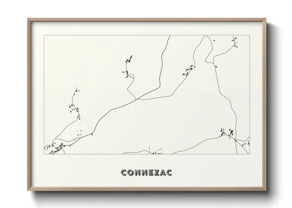 Une affiche de carte sur Connezac