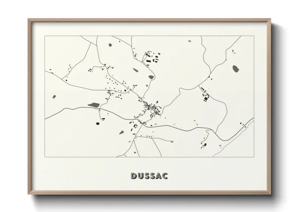 Une affiche de carte sur Dussac