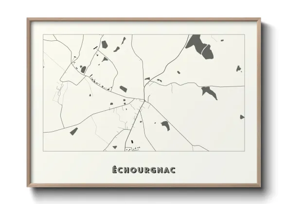 Une affiche de carte sur Échourgnac