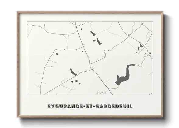 Une affiche de carte sur Eygurande-et-Gardedeuil