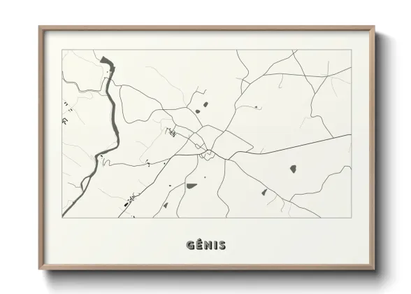 Une affiche de carte sur Génis