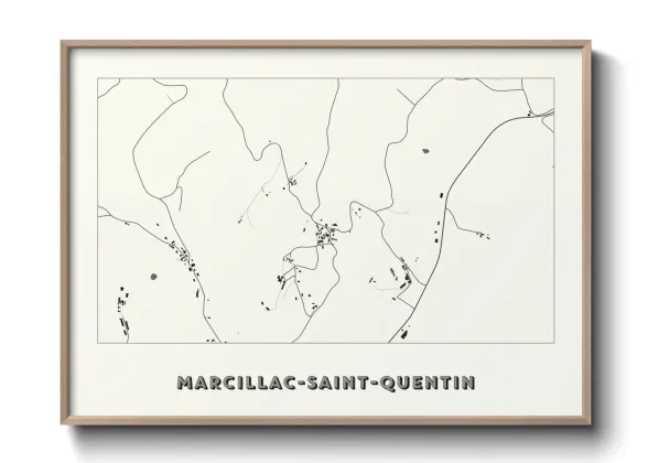 Une affiche de carte sur Marcillac-Saint-Quentin