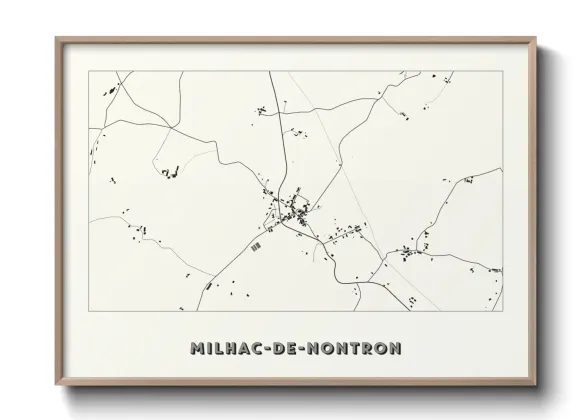 Une affiche de carte sur Milhac-de-Nontron