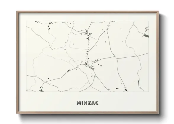 Une affiche de carte sur Minzac