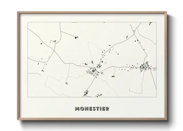Une affiche de carte sur Monestier