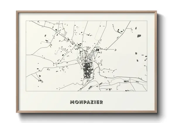 Une affiche de carte sur Monpazier