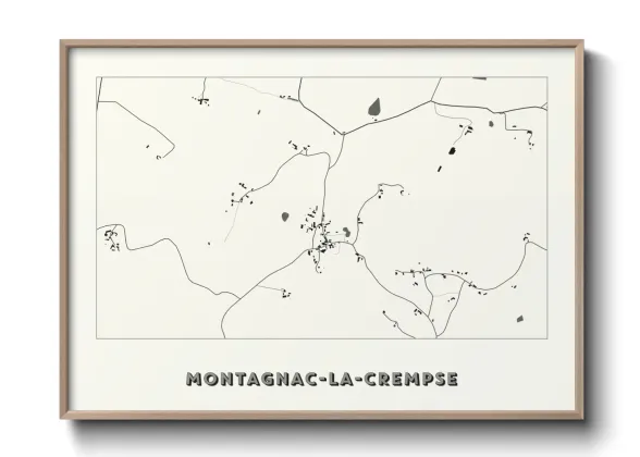 Une affiche de carte sur Montagnac-la-Crempse