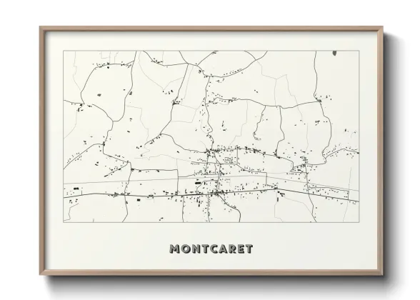Une affiche de carte sur Montcaret