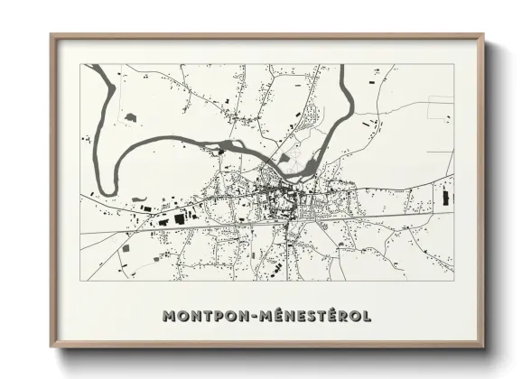 Une affiche de carte sur Montpon-Ménestérol