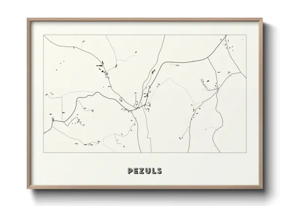 Une affiche de carte sur Pezuls