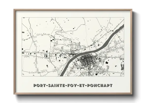 Une affiche de carte sur Port-Sainte-Foy-et-Ponchapt