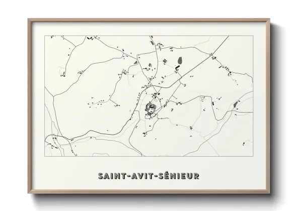 Une affiche de carte sur Saint-Avit-Sénieur