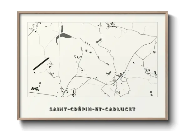 Une affiche de carte sur Saint-Crépin-et-Carlucet