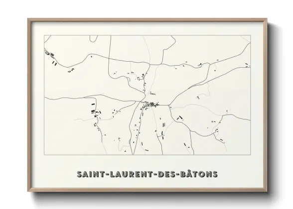 Une affiche de carte sur Saint-Laurent-des-Bâtons
