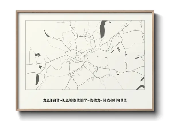 Une affiche de carte sur Saint-Laurent-des-Hommes