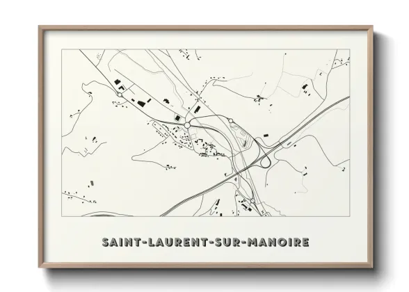 Une affiche de carte sur Saint-Laurent-sur-Manoire
