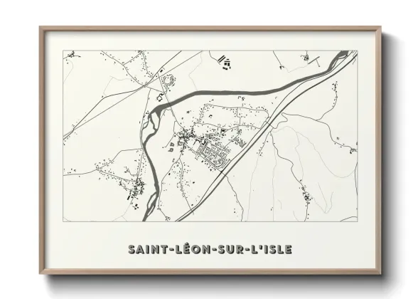 Une affiche de carte sur Saint-Léon-sur-l'Isle