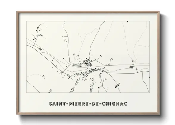 Une affiche de carte sur Saint-Pierre-de-Chignac