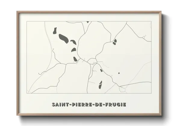 Une affiche de carte sur Saint-Pierre-de-Frugie