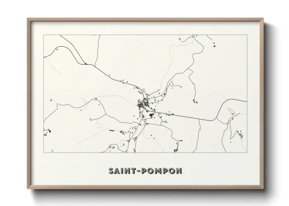 Une affiche de carte sur Saint-Pompon