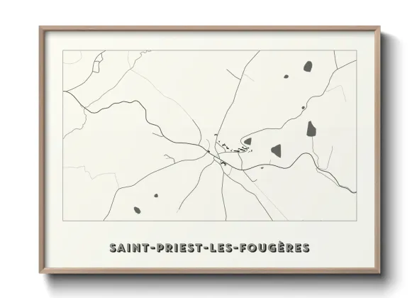 Une affiche de carte sur Saint-Priest-les-Fougères