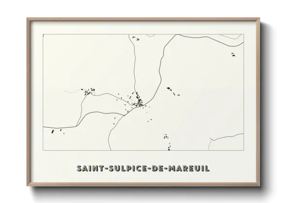 Une affiche de carte sur Saint-Sulpice-de-Mareuil