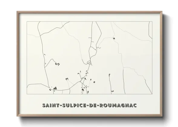 Une affiche de carte sur Saint-Sulpice-de-Roumagnac
