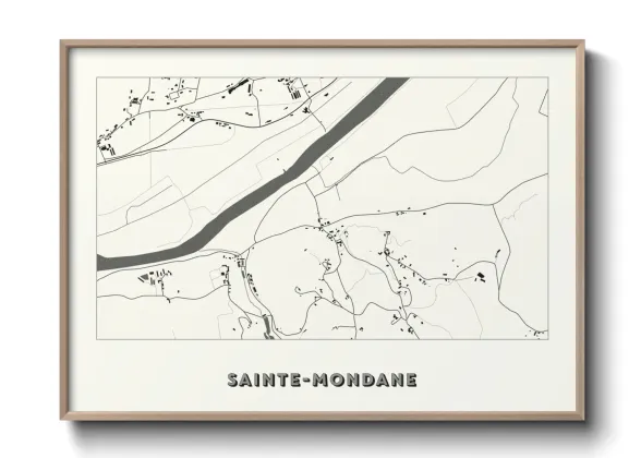 Une affiche de carte sur Sainte-Mondane