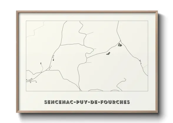 Une affiche de carte sur Sencenac-Puy-de-Fourches