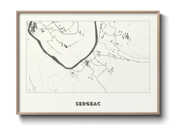 Une affiche de carte sur Sergeac