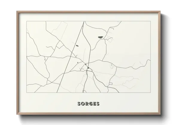 Une affiche de carte sur Sorges