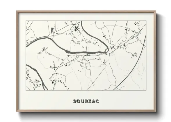 Une affiche de carte sur Sourzac