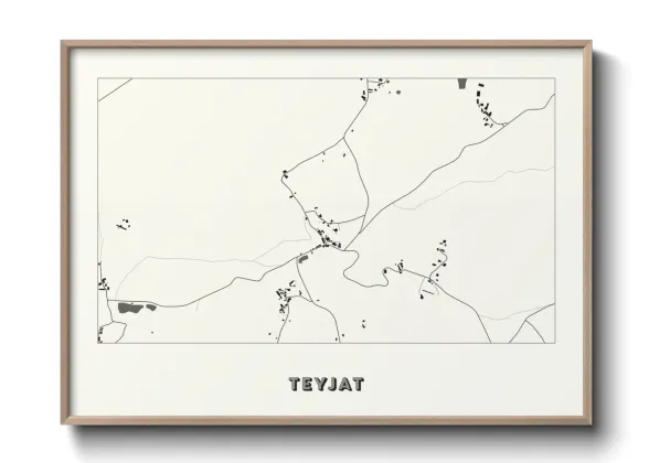 Une affiche de carte sur Teyjat