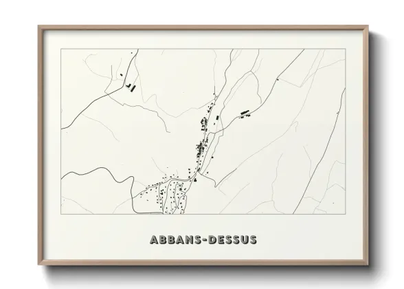 Une affiche de carte sur Abbans-Dessus