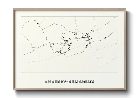 Une affiche de carte sur Amathay-Vésigneux
