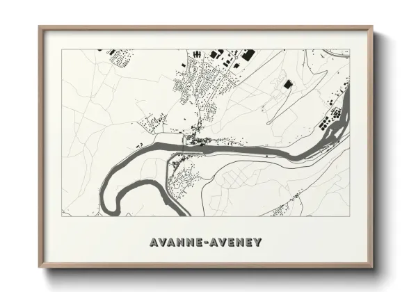 Une affiche de carte sur Avanne-Aveney