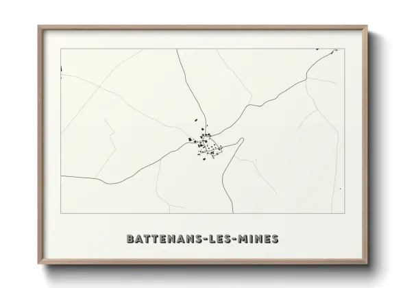 Une affiche de carte sur Battenans-les-Mines