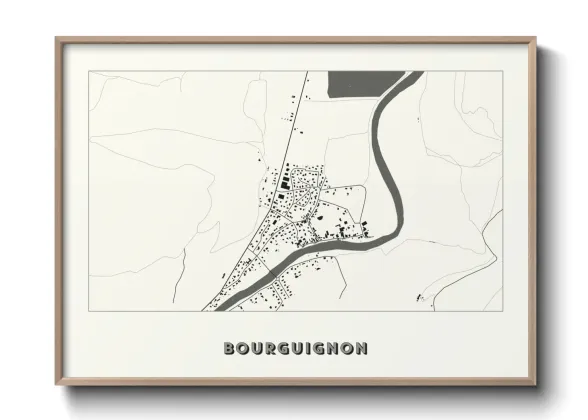 Une affiche de carte sur Bourguignon