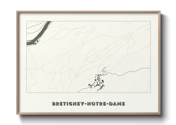 Une affiche de carte sur Bretigney-Notre-Dame