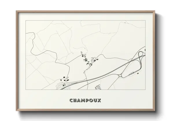Une affiche de carte sur Champoux