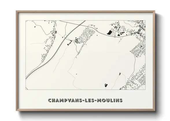Une affiche de carte sur Champvans-les-Moulins